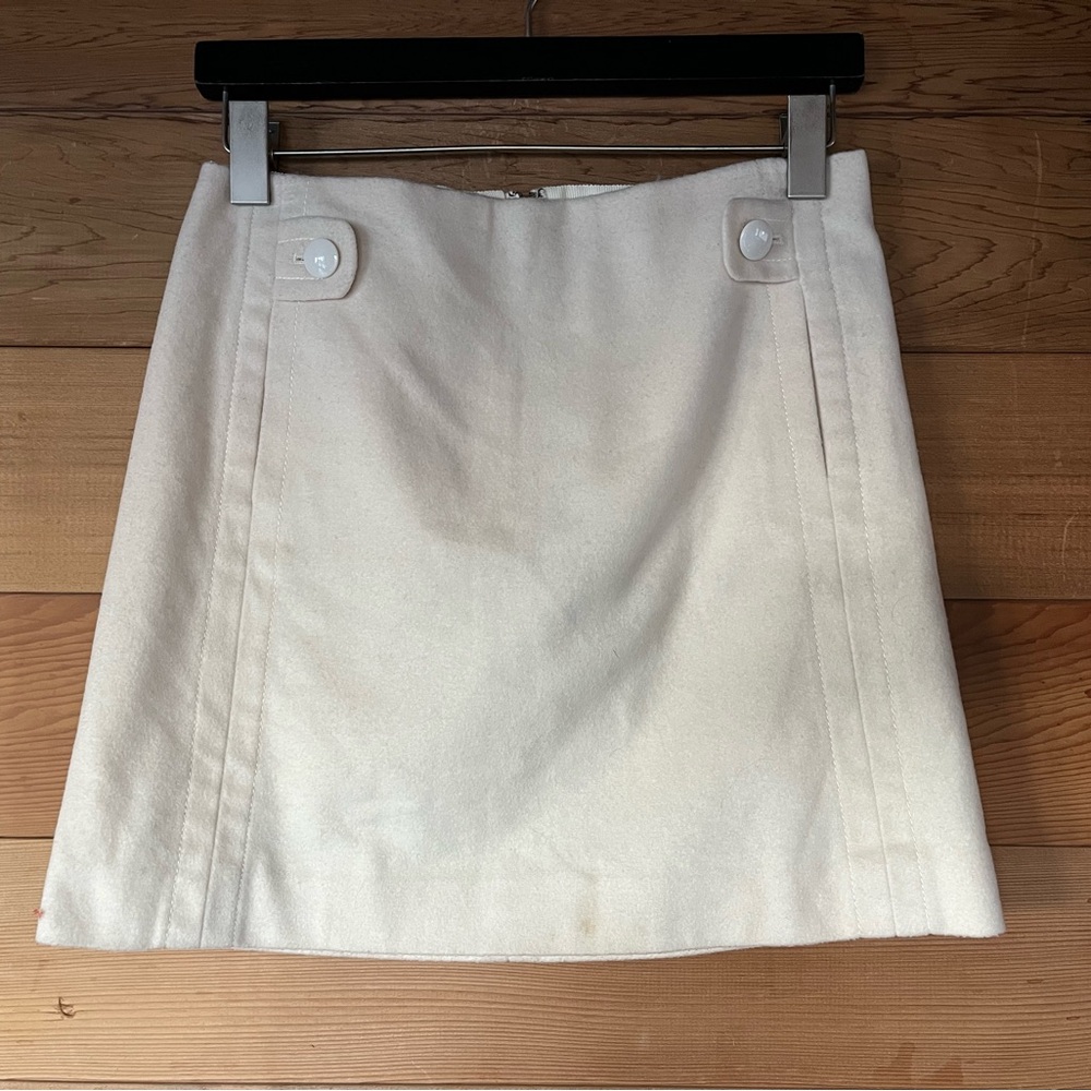 J.Crew Winter White Wool Mini Skirt